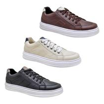 KIT 3 Pares - Tenis Casual Confortável P/ o Dia a Dia KIT 3 Pares - Tenis Casual Confortável P/ o Dia a Dia