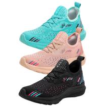 Kit 3 Pares Tênis Feminino Olimp para Caminhada Treino Vili