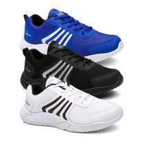 Kit 3 Pares Tênis Run Masculino Esportivo Treino Academia Corrida Casual