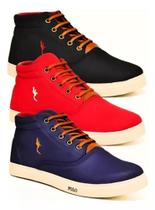 Kit 3 Pares Tenis Sapatenis Casual Masculino Cano Alto Confortavel