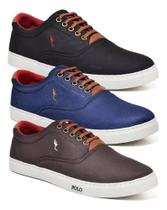 Kit 3 Pares Tenis Sapatenis Casual Masculino Confortavel