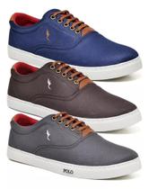 Kit 3 Pares Tenis Sapatenis Casual Masculino Confortavel