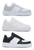 Kit 3 Pares Tênis Sneakers Casual Force Unissex Blogueira