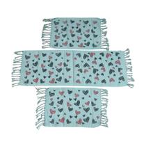 Kit 3 Passadeira Rosa de Cozinha Corredor Estampa Geométrica Tecido Grosso Tear Nozinho 100% Algodão