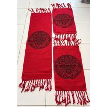 Kit 3 Passadeira Rosa de Cozinha Corredor Estampa Geométrica Tecido Grosso Tear Nozinho 100% Algodão