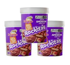 Kit 3 Pasta de Amendoim Avelã Cacau com Whey 400g Balsamo Rockitas Kit 3 Pasta de Amendoim Avelã Cacau com Whey 400g Balsamo Rockitas