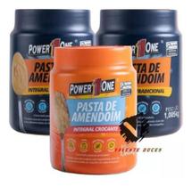 Kit 3 Pasta De Amendoim Integral E Crocante 1kg Power One