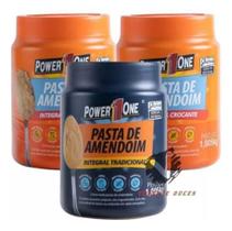 Kit 3 Pasta De Amendoim Powerone Tradicional E Crocante 1kg