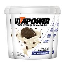 Kit 3 Pasta de Amendoim Vitapower Cookies e Cream 1Kg Kit 3 Pasta de Amendoim Vitapower Cookies e Cream 1Kg