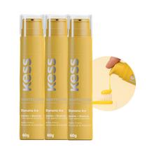 Kit 3 Pasta de Dente Gel Dental Creme Whitedelicious Kess Banana Ice 60g