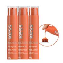 Kit 3 Pasta de Dente Gel Dental Creme Whitedelicious Kess Pêssego Ice 60g