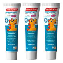 Kit 3 Pasta de Dente Infantil Gel 50g Regenerador Kids HMI Sensíveis Creme Dental Dentalclean