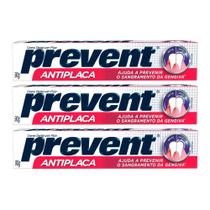Kit 3 Pasta De Dentes Prevent Antiplaca Em Creme 90 G