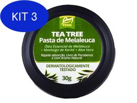 Kit 3 Pasta De Melaleuca Tea Tree 30G Vedis