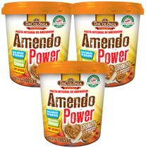 KIT - 3 Pastas De Amendoim Crunchy Amendo Power 100% Integral Dacolônia 1Kg