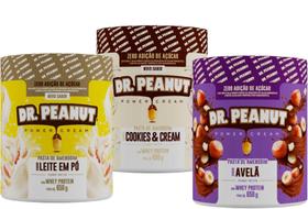 Kit 3 pastas de amendoim dr. peanut 600g - avelã leite cooki - Dr Peanut