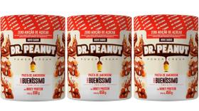 Kit 3 pastas de amendoim dr. peanut 600g - bueníssimo