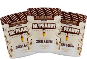 Kit 3 pastas de amendoím dr.peanut 600g cookies - Dr Peanut