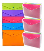 Kit 3 Pastas Envelope A4 Full Color 5 Cores Organizador Kit 3 Pastas Envelope A4 Full Color 5 Cores Organizador