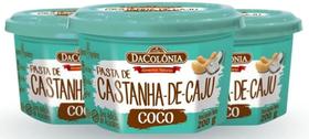 Kit 3 pastas exclusiva original castanha de caju com coco 200g - dacolônia
