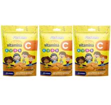 Kit 3 Pastilha De Goma Vitamina C Sabor laranja c/30un Kids