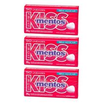 Kit 3 Pastilha Mentos Kiss Morango Sem Açúcar Kit 3 Pastilha Mentos Kiss Morango Sem Açúcar