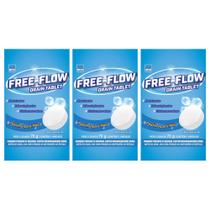 kit 3 Pastilha para Ralos Free Flow Drain Tablete Nch 70g