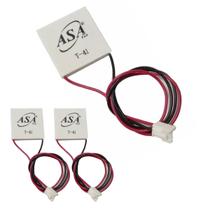 Kit 3 Pastilha T41 Termoelétrica Peltier Placa 40x40mm Asafan Refrigeração Kit 3 Pastilha T41 Termoelétrica Peltier Placa 40x40mm Asafan Refrigeração