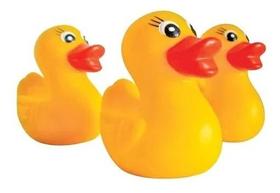 Kit 3 Patinhos Borracha Macio Brinquedo Para Banho Do Bebê