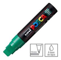 KIT 3 PC-17K Caneta Posca Verde Ponta Chanfrada 10 a 15mm