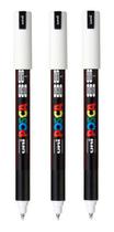 Kit 3 PC-1MR Caneta Posca Branca Extra Fina Kit 3 PC-1MR Caneta Posca Branca Extra Fina