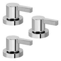 Kit 3 Pc Acabamento Registro 00665906 Docolbase 1/2, 3/4 E 1 Cromado Cromado