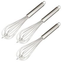 Kit 3 Pç Fouet Batedor Profissional De Ovos E Massas 34 Cm