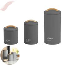 Kit 3 pç Latas para Mantimentos com Alça em Bambu Linha Sense Lançamento Ou