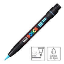 KIT 3 PCF-350 Caneta Posca Azul Claro 1 a 10mm Brush