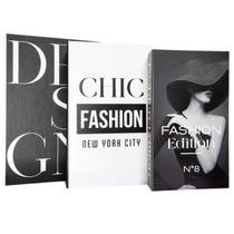 Kit 3 pçs caixas de livro decorativa cidade luz nipo center