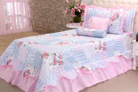 Kit 3 Pçs Cobre Leito Colcha Solteiro Belize com Babados