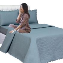 Kit 3 Pçs Cobre Leito Queen Classic Casal Porta Travesseiros