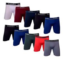 Kit 3 Pçs Cueca Boxer Comprida Long Leg Ciclista Não Enrola