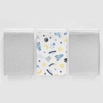 Kit 3 Pçs Fronha Para Bebê 30X40 100% Algodão Planeta Baby