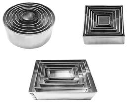 Kit 3 Pçs = Jogo Cortador Redondo + Quadrado + Retangular P/ Massa Inox Kit 3 Pçs = Jogo Cortador Redondo + Quadrado + Retangular P/ Massa Inox