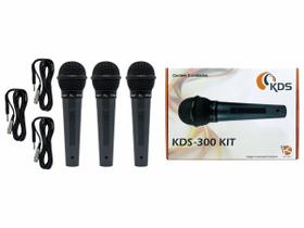 Kit 3 Pçs Microfone Com Fio De Mao Kds-300 Kadosh Prof Nfe