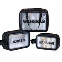 Kit 3 pçs Necessaire Wahsbag Bolsa Transparente Kit 3 pçs Necessaire Wahsbag Bolsa Transparente