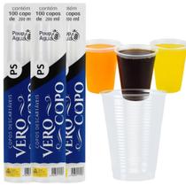 Kit 3 Pct Copo Descartável Tranparente 200Ml 300Un Verocopo Kit 3 Pct Copo Descartável Tranparente 200Ml 300Un Verocopo