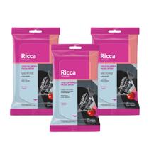 Kit 3 pct Lenços de Limpeza Facial Detox Reduz Oleosidade Carvão e Tomate Ricca 25un