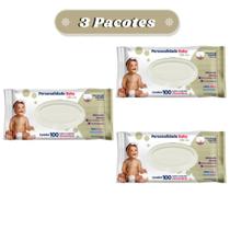 KIT 3 Pct Toalhas Umedecidas Personalidade Baby Com 100 Unidades KIT 3 Pct Toalhas Umedecidas Personalidade Baby Com 100 Unidades