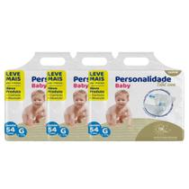 Kit 3 Pcts Fraldas Personalidade Baby Total Care Bag G - Total 162 Unidades Kit 3 Pcts Fraldas Personalidade Baby Total Care Bag G - Total 162 Unidades