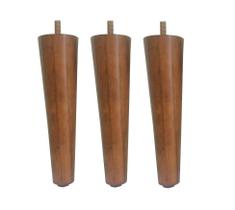 Kit 3 Pé Palito 10Cm Sofá Mesa Marrom Claro