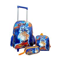 Kit 3 Peça Escolar Dragon Ball Roda Lancheir Estojo Kdb3587