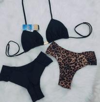 *Kit 3 Peças* 1 Top+2 Calcinha de Biquíni Cortininha c/ Calcinha Borboleta Fio Duplo